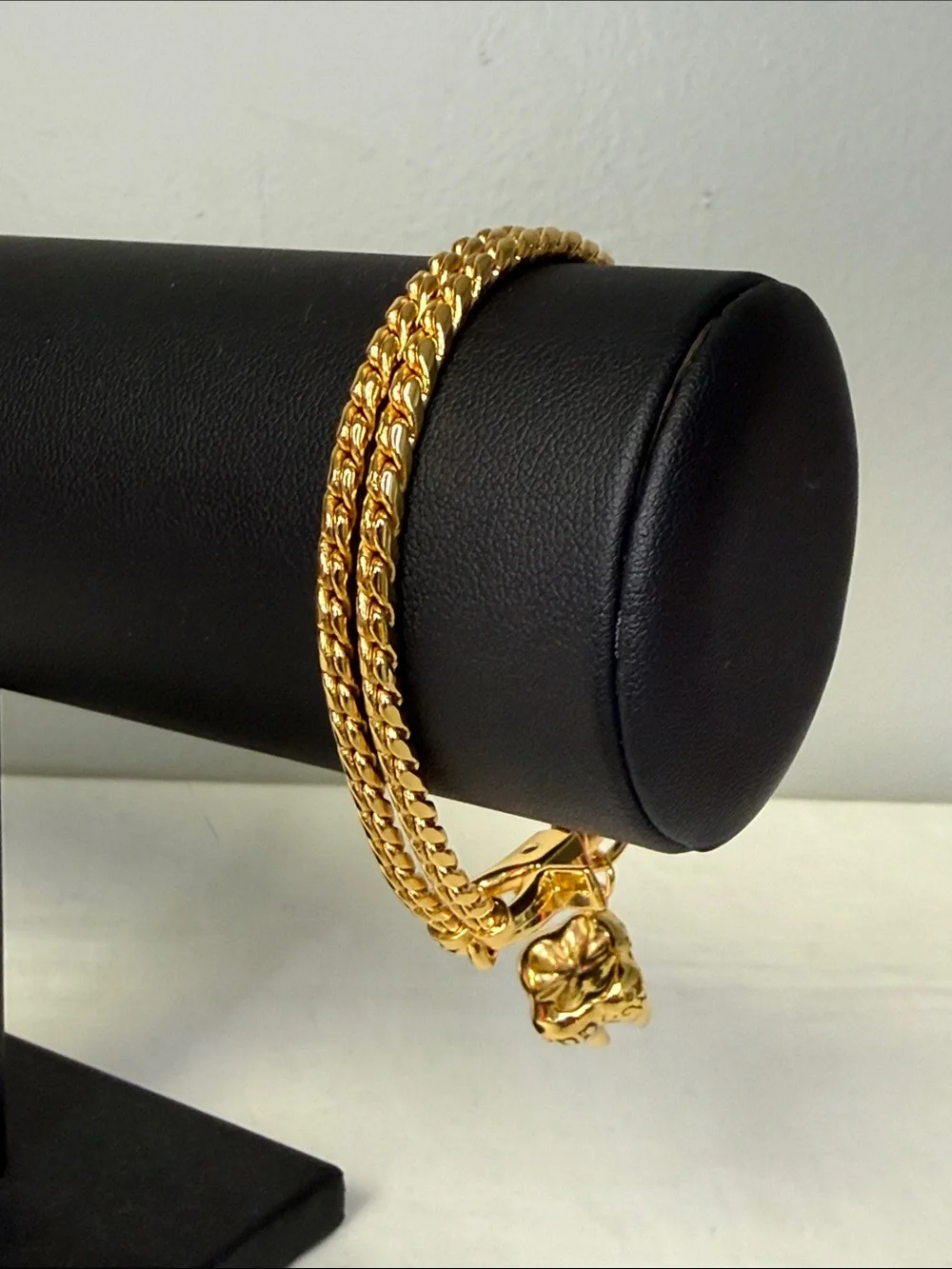Vivienne Westwood Orb Tooth Charm Gold Tone Rope Chain Bracelet 7.1